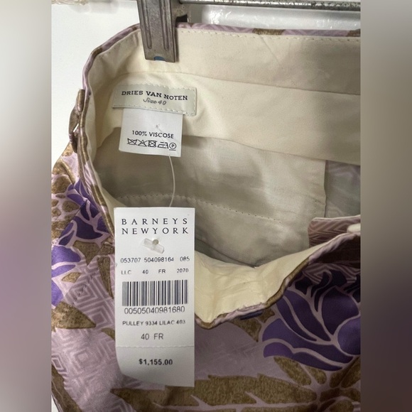 100% viscose dries van noten NWT floral, print pants size 40 - Picture 5 of 9